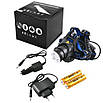 Ліхтар налобний Police 6699/204C-T6, ЗП 220V/12V, 2x18650, zoom, Box, фото 3