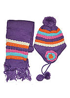 Комплект шапка и шарф для девочки яркий
