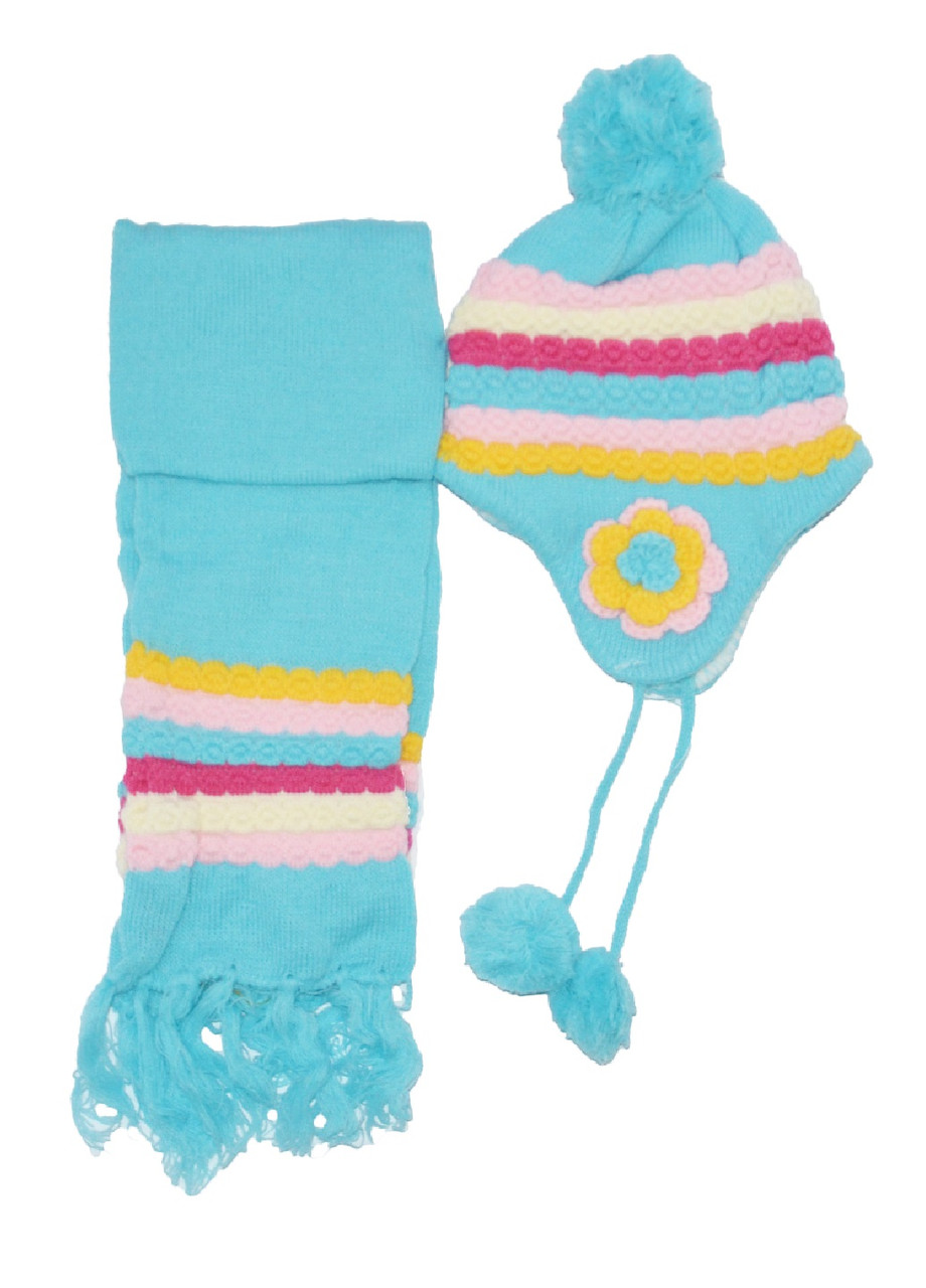 Комплект дитячий (шапка, шарф) для дівчинки на флісі