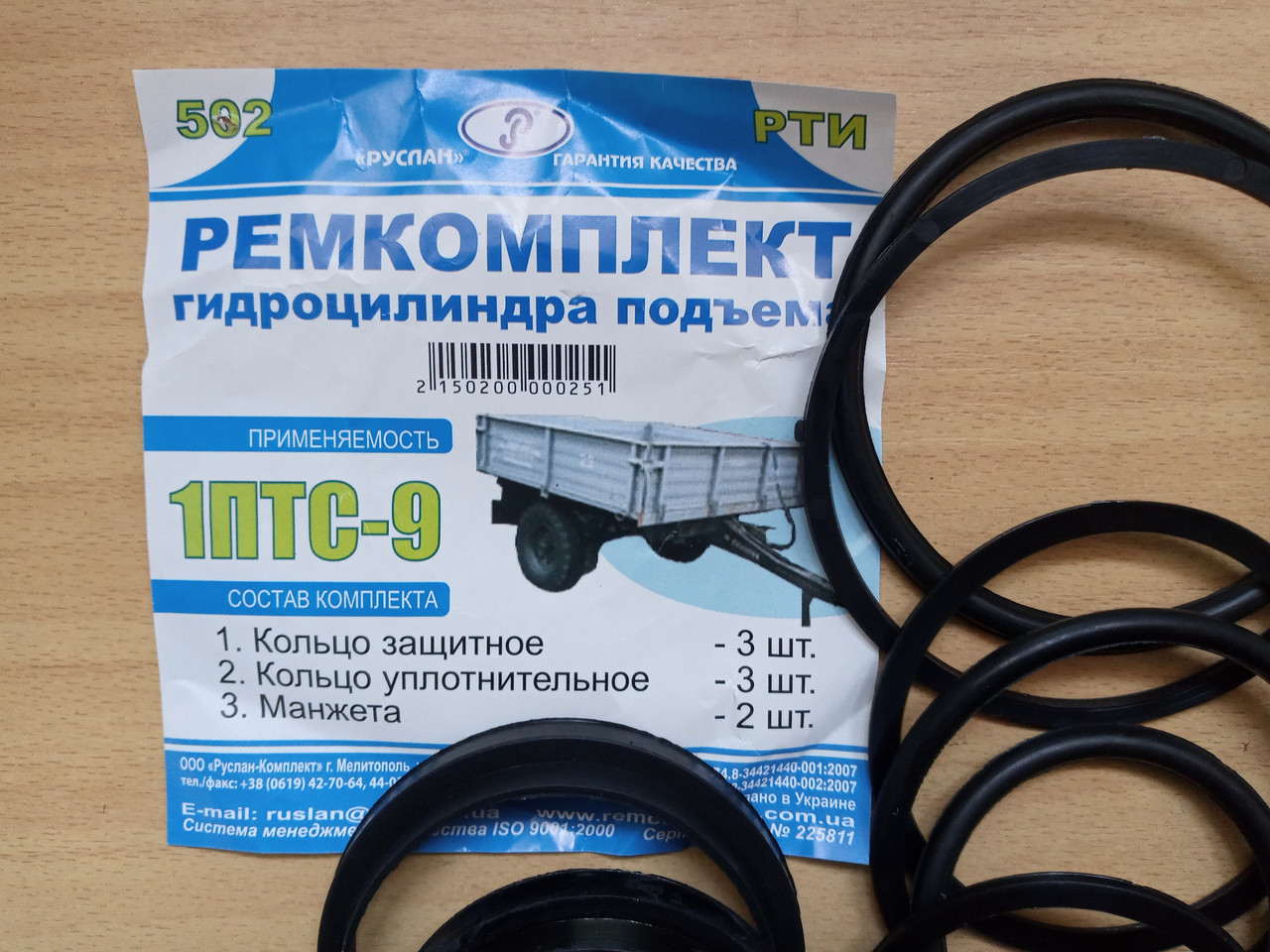 Ремкомплект гидроцилиндра 1ПТС-9 (Украина) - фото 2 - id-p228414422