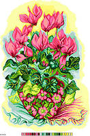 Канва с рисунком розовые цветы А3-18-20