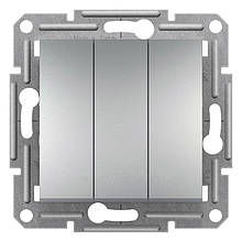 Вимикач Schneider-Electric Asfora 3-клавішний алюміній (EPH2100161)