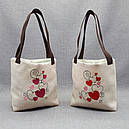 Сумочка - кошик, з вишивкою "Сердечки-кут"., фото 3