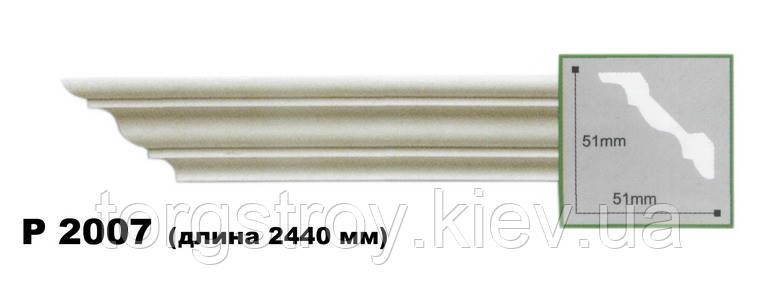 Карниз стельовий P2007, довжина 2,00м, Gaudi decor, фото 1