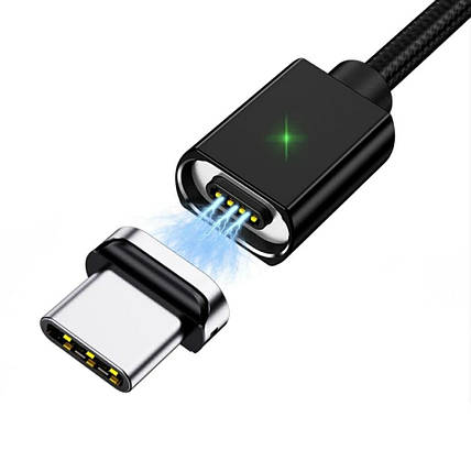 Магнітний кабель Olaf USB Type-C 3A 1 метр чорний, фото 1