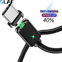 Магнітний кабель Olaf USB Type-C 3A 1 метр чорний, фото 3