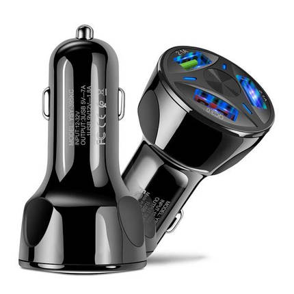 Зарядний пристрій в автомобіль QC 3.0 3 виходи usb Olaf YSY-395KC, фото 1