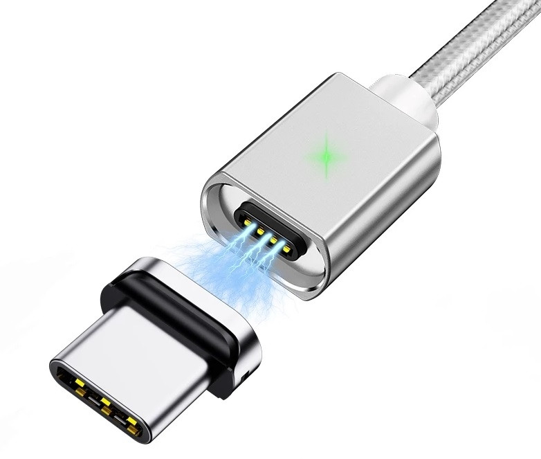 Магнітний кабель OLAF USB Type-C 3A 1 метр сірий