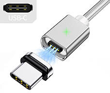 Магнітний кабель OLAF USB Type-C 3A 1 метр сірий, фото 3