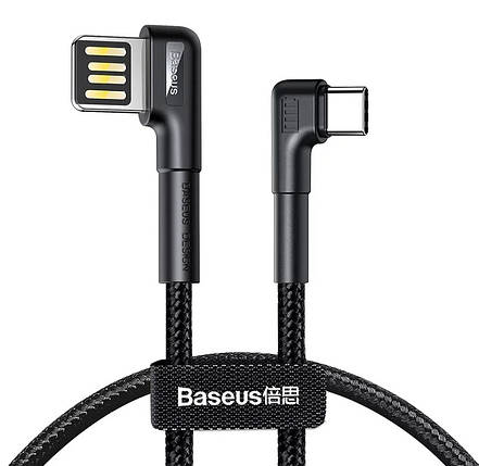 Кабель кутовий Type-C Baseus з підсвічуванням 3A 1м оригінал, фото 1