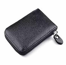 Кошелек кожаный с защитой RFID черный, фото 6