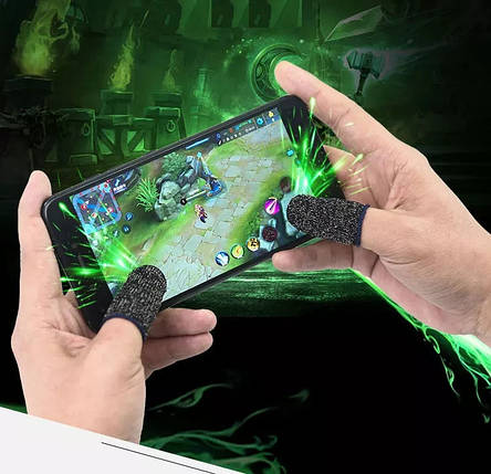 Напальчники ігрові для смартфона чорні, фото 1