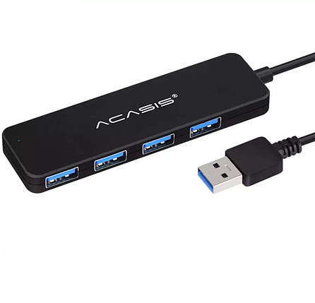 USB-хаб ACASIS 4-Port USB 3.0 Mini Hub довжина кабеля 120 см, фото 1