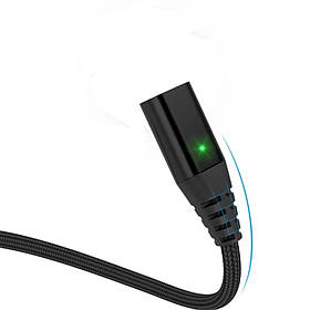 Магнітний Кабель PZOZ для Iphone 1 метр чорний