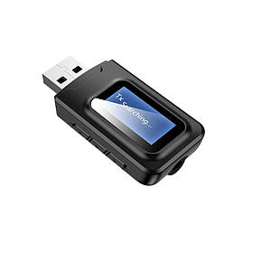 USB Bluetooth адаптер з дисплеєм Vikefon bluetooth 5.0 аудіо приймач передавач звуку