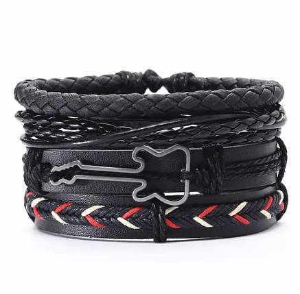Браслет Zig Jewelry шкіряний чоловічий жіночий меломана гітариста, фото 1