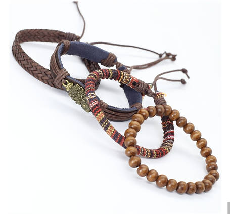 Браслет Zig Jewelry кожаный мужской женский сова, фото 3