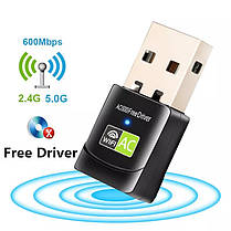 Usb Wifi адаптер 433 Мбіт/с двохдіапазонний 2.4 GHz - 5GHz RTL8811, фото 3