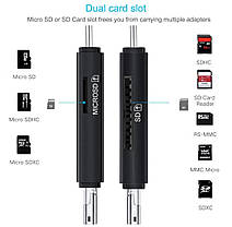 Картрідер Iahead 3 в 1 TF/SD USB 2.0 OTG MicroUSB - Type C, фото 4