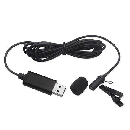 Петличний мікрофон Alitek USB інтерфейс 2 метра plug and play всенаправленний, фото 1