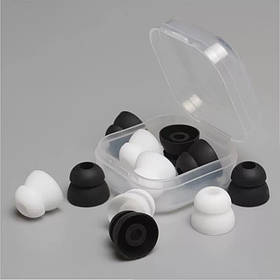 Амбушюри для вакуумних навушників двофланцеві комплект 2 пари в боксі чорний