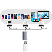 Перехідник на магнітну зарядку Essager microusb-typeC чорний, фото 4