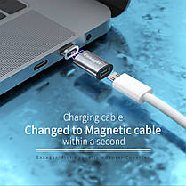 Перехідник на магнітну зарядку Essager microusb-typeC чорний, фото 6