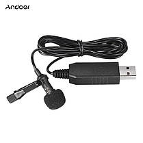 Петличний мікрофон Andoer EY-510USB plug and play всенаправленний, фото 3