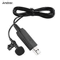 Петличний мікрофон Andoer EY-510USB plug and play всенаправленний, фото 4