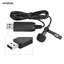 Петличний мікрофон Andoer EY-510USB plug and play всенаправленний, фото 6