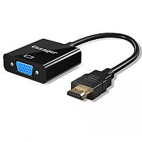 Переходник конвертер HDMI to VGA Essager с 3.5 miniJack и дополнительным питанием от USB