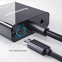 Перехідник конвертер HDMI to VGA Essager с 3.5 miniJack і додатковим живленням від USB, фото 3