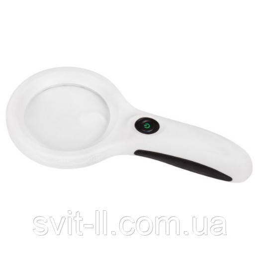 Лупа ручна з LED і UV-підсвічуванням 3X збільшення (діаметр 75 мм), Ridni