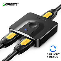 Біполярний HDMI на 2 x HDMI перемикач Ugreen CM217 HDMI кабель 1 метр в комплекті, фото 3