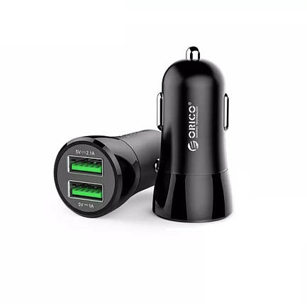 Зарядний пристрій в автомобіль ORICO 2 USB A 2.1 чорний, фото 1