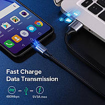 Кабель зарядний Ugreen USB Micro USB 3A 1 метр, фото 6
