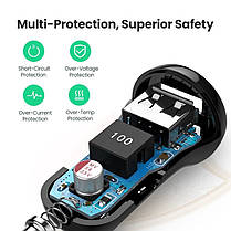 Автомобільний зарядний пристрій UGREEN 2 USB порту 2x2.4 Ампера, фото 6