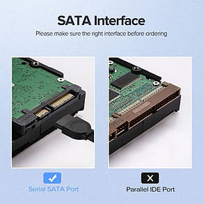 Кабель SATA 3,0 Ugreen для жорсткого диска SSD HDD прямий кутовий, фото 4