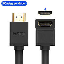 HDMI Кабель 2.0 Ugreen кутовий 90 градусів з підтримкою Full HD 4K 3D 1 метр, фото 3