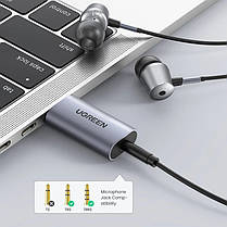 Зовнішня звукова карта USB 2 в 1 UGREEN стереофонічна підтримує всі ОС, фото 3