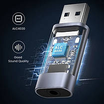 Зовнішня звукова карта USB 2 в 1 UGREEN стереофонічна підтримує всі ОС, фото 5