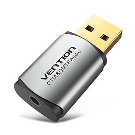 Зовнішня звукова карта USB 2 в 1 Vention CDLH0 стереофонічна 2.1,OMTP & CTIA (підтримує всі ОС)