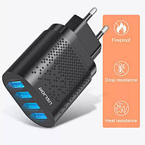 Зарядний пристрій блок живлення USLION Quick Charge 3.0 4 порта USB 3.1 Ампера з підсвічуванням портів, фото 5