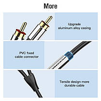 Аудіо кабель Vention AUX 3.5 mm M - 2xRCA M 3 m Black BCFBG, фото 6