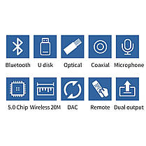ЦАП цифро-аналоговий перетворювач AYINO з пультом ДК Bluetooth 5.0 підтримує USB мікрофон, фото 4
