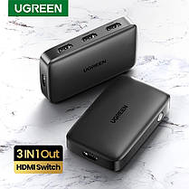 Перемикач HDMI на 3 виходи спліттер Ugreen з пультом ДУ 4K 3D Full HD, фото 4