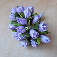 Тюльпани з тканини бузкові 2 см