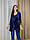 Жіноча велюрова піжама четверка M т синій, фото 8
