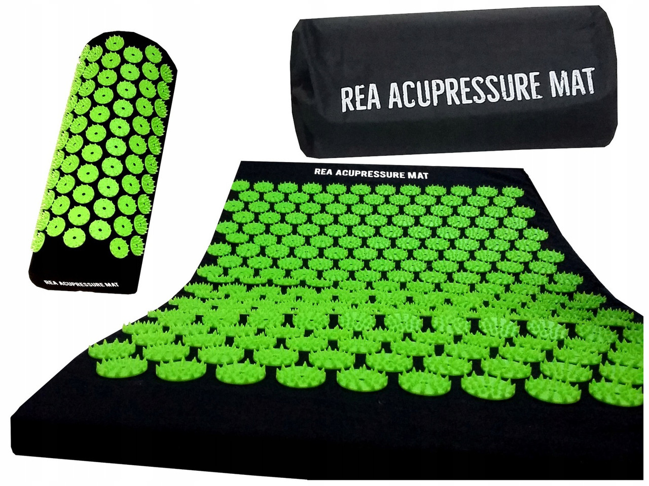 Масажний ортопедичний килим акупресура REA ACUPRESSURE MAT + валик (подушка)
