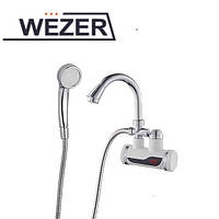 Кран водонагревательный проточный с душем Wezer SDR-B07WSTP (настенный, с датчиком температуры) Код товара: